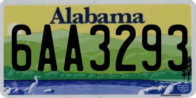AL license plate 6AA3293
