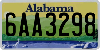 AL license plate 6AA3298