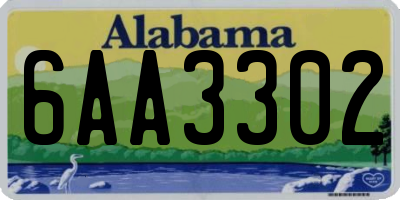 AL license plate 6AA3302