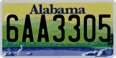 AL license plate 6AA3305