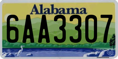 AL license plate 6AA3307