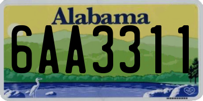 AL license plate 6AA3311