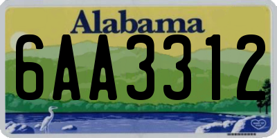 AL license plate 6AA3312