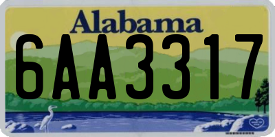 AL license plate 6AA3317