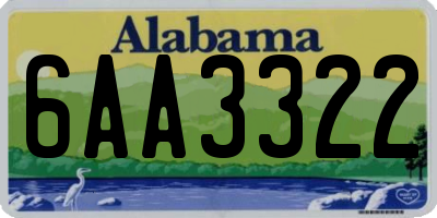 AL license plate 6AA3322