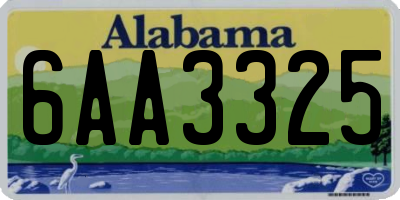 AL license plate 6AA3325