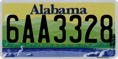 AL license plate 6AA3328