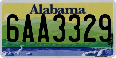 AL license plate 6AA3329