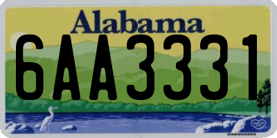 AL license plate 6AA3331