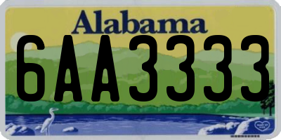 AL license plate 6AA3333
