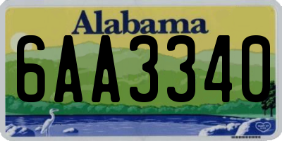 AL license plate 6AA3340