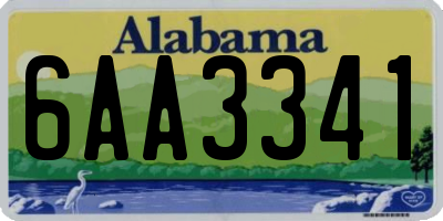 AL license plate 6AA3341
