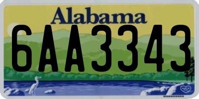 AL license plate 6AA3343
