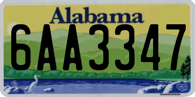 AL license plate 6AA3347