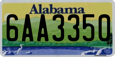 AL license plate 6AA3350