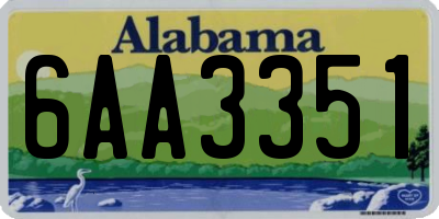 AL license plate 6AA3351
