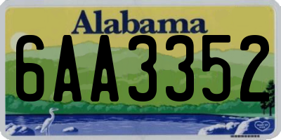 AL license plate 6AA3352