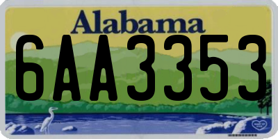 AL license plate 6AA3353