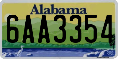 AL license plate 6AA3354
