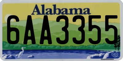 AL license plate 6AA3355