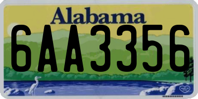 AL license plate 6AA3356
