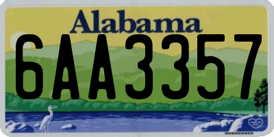 AL license plate 6AA3357