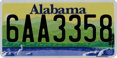 AL license plate 6AA3358