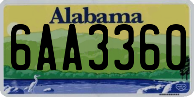 AL license plate 6AA3360