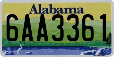 AL license plate 6AA3361