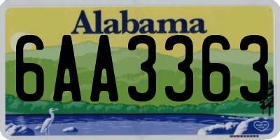 AL license plate 6AA3363