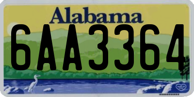 AL license plate 6AA3364