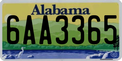 AL license plate 6AA3365