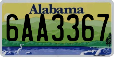 AL license plate 6AA3367