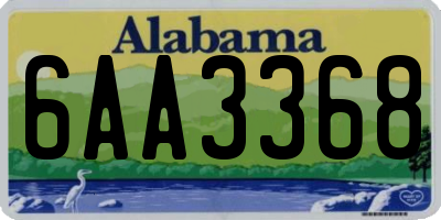 AL license plate 6AA3368