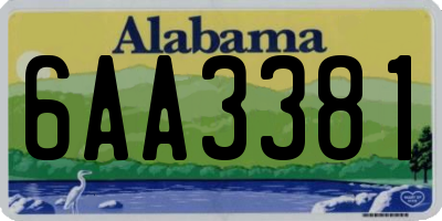 AL license plate 6AA3381