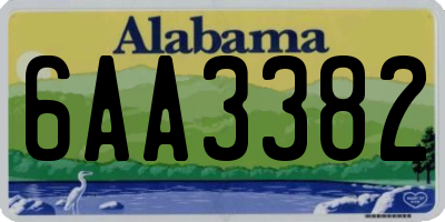 AL license plate 6AA3382