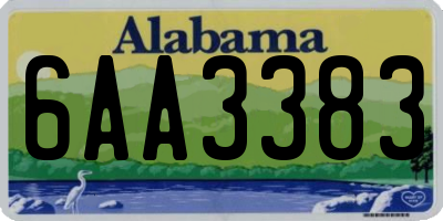 AL license plate 6AA3383