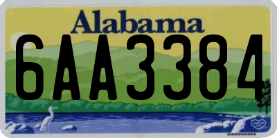AL license plate 6AA3384
