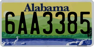 AL license plate 6AA3385
