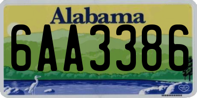 AL license plate 6AA3386