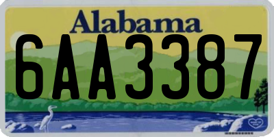 AL license plate 6AA3387