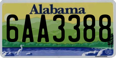AL license plate 6AA3388