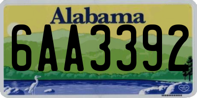 AL license plate 6AA3392