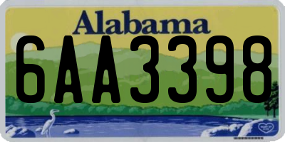 AL license plate 6AA3398