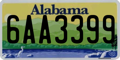 AL license plate 6AA3399