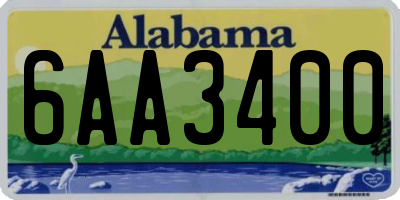 AL license plate 6AA3400