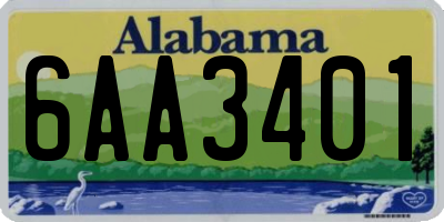 AL license plate 6AA3401