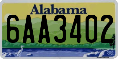 AL license plate 6AA3402