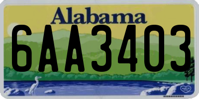 AL license plate 6AA3403