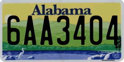 AL license plate 6AA3404
